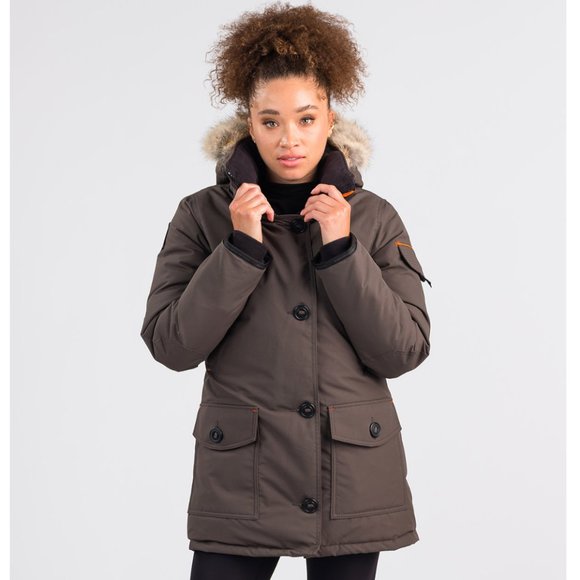 Outdoor Survival Canada KASA Women's Down Jacket Large Made in Canada Olive OSC - Picture 1 of 11
